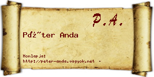 Péter Anda névjegykártya